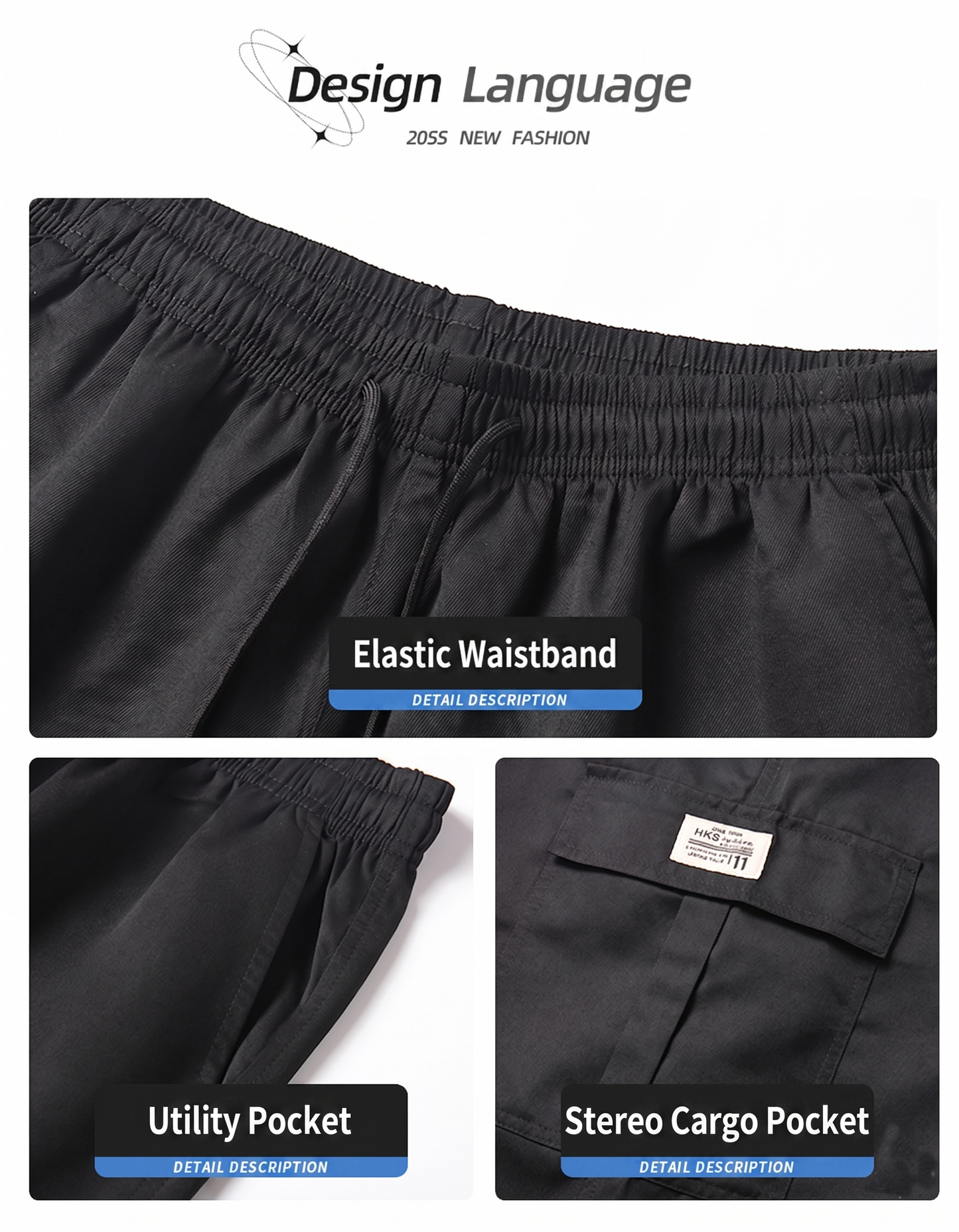 50% Off!Men’s Summer Quick‑Dry Cargo Shorts Loose Fit Knee Length
