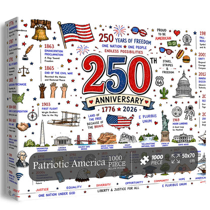 🧩 Patriotic America Jigsaw Puzzle 1000 Pieces 🎁 Free Shipping