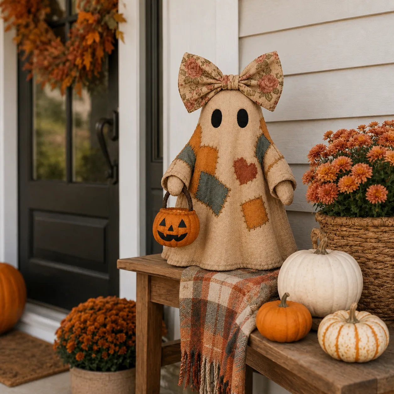 Lighted Vintage Patchwork Ghost 👻  Free Shipping