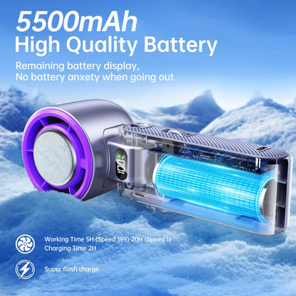 Portable fan Handheld High Speed Fan 199 Adjustable Levels Foldable for Summer Travel Vacation Essentials& Outdoor Activities cool fan