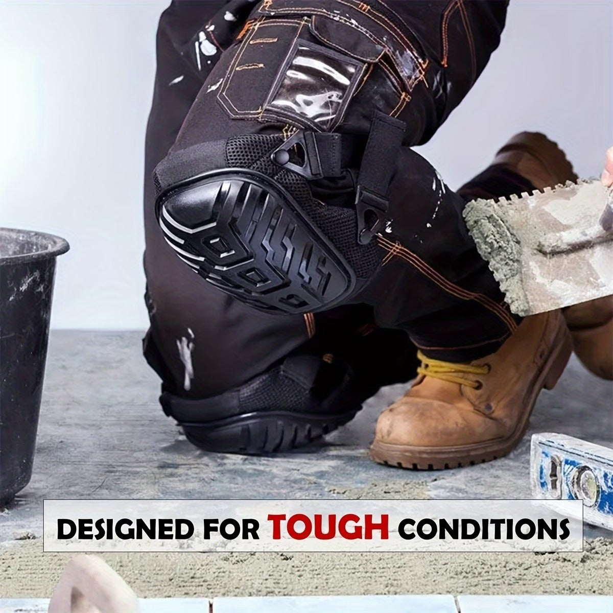 Pro-Grade Hard Shell Knee Pads | Heavy-Duty Concrete & Flooring Work Knee Protection