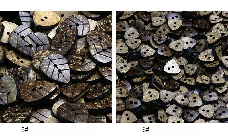 Vintage Distressed Coconut Shell Buttons — For Sweaters, Cardigans & DIY Crafts