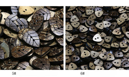 Vintage Distressed Coconut Shell Buttons — For Sweaters, Cardigans & DIY Crafts