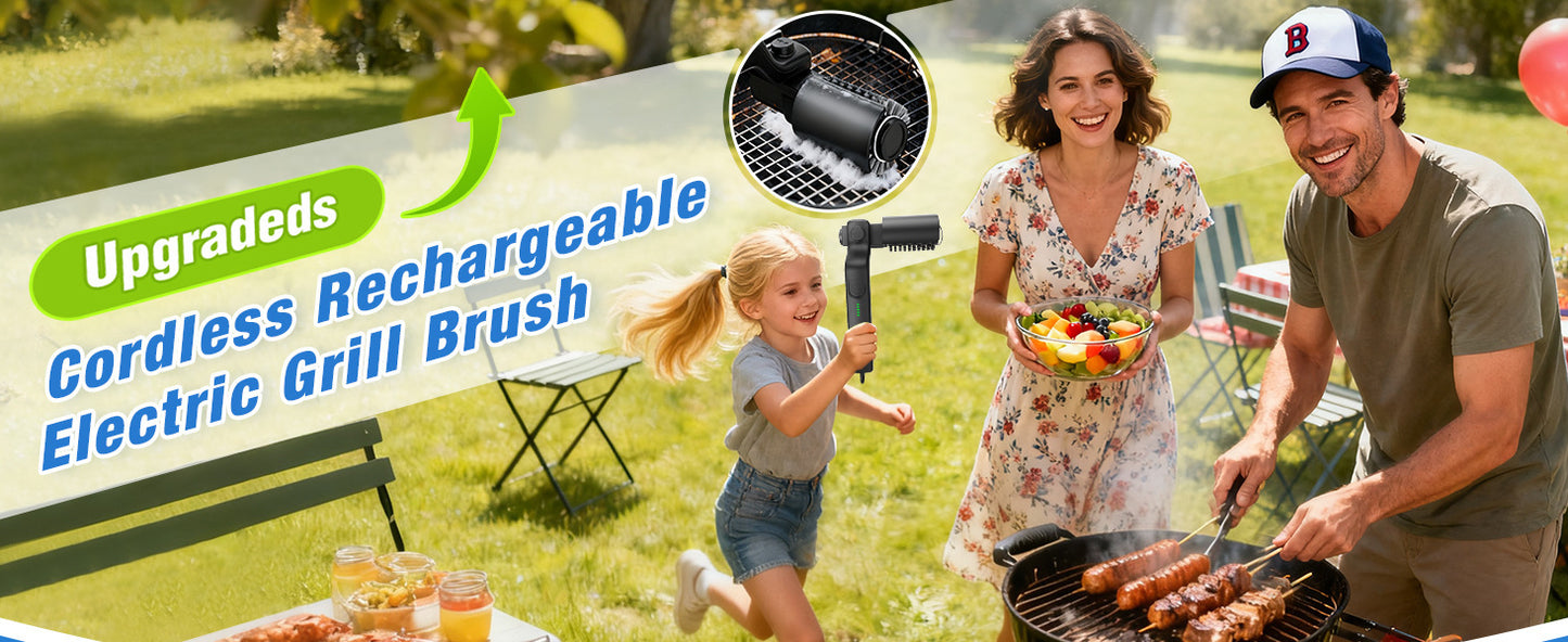 The Ultimate BBQ Companion: Rechargeable Electric Rotary Grill Scrubber