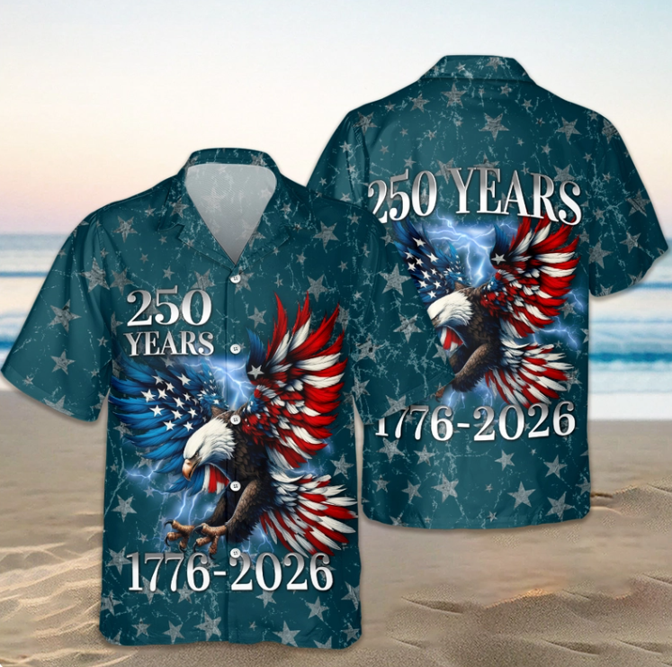 Personalized 250th Anniversary Eagle Patriotic American Hawaiian Shirts