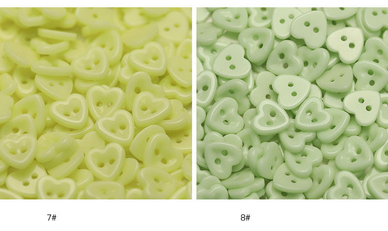 Handcrafted Heart Ceramic Buttons — 14.5mm 2-Hole Colorful Fasteners for Kids' Knitwear & Cardigans