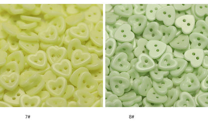 Handcrafted Heart Ceramic Buttons — 14.5mm 2-Hole Colorful Fasteners for Kids' Knitwear & Cardigans