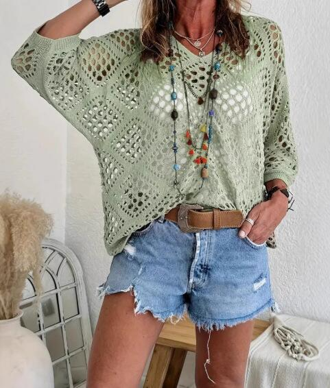 🐚 Limited Offer: 50% OFF | Bohemian Summer Crochet Pullover - Your Essential Beach Layer 🌊