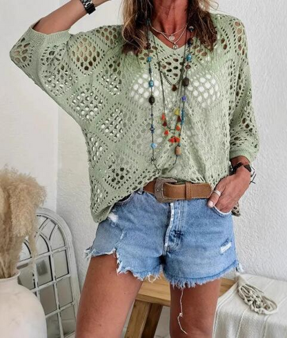 🐚 Limited Offer: 50% OFF | Bohemian Summer Crochet Pullover - Your Essential Beach Layer 🌊