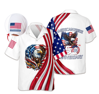 Custom Name American Pride Patriotic 250th Anniversary Eagle Hawaii Shirt