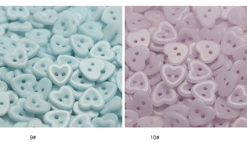 Handcrafted Heart Ceramic Buttons — 14.5mm 2-Hole Colorful Fasteners for Kids' Knitwear & Cardigans