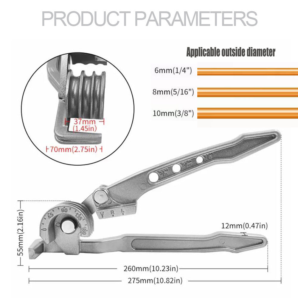 🔧 Heavy Duty 3-in-1 Tube Bender | 180° Pipe Bending Tool for Copper, Brass & Aluminum
