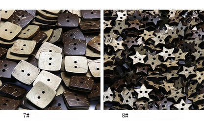Vintage Distressed Coconut Shell Buttons — For Sweaters, Cardigans & DIY Crafts
