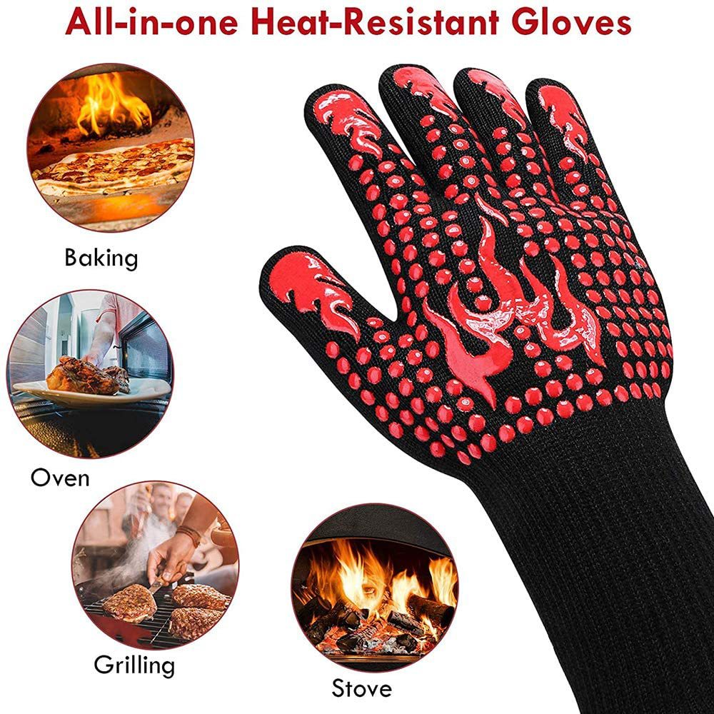 1472°F Extreme Heat Resistant BBQ Gloves | Premium Aramid Grilling, Smoker & Oven Mitts