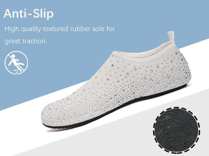 ✨ Sparkle Barefoot Water Shoes for Women | Quick-Dry, Lightweight Aqua Socks for Beach, Swim, Surf & Yoga