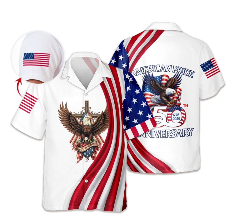 Custom Name American Pride Patriotic 250th Anniversary Eagle Hawaii Shirt