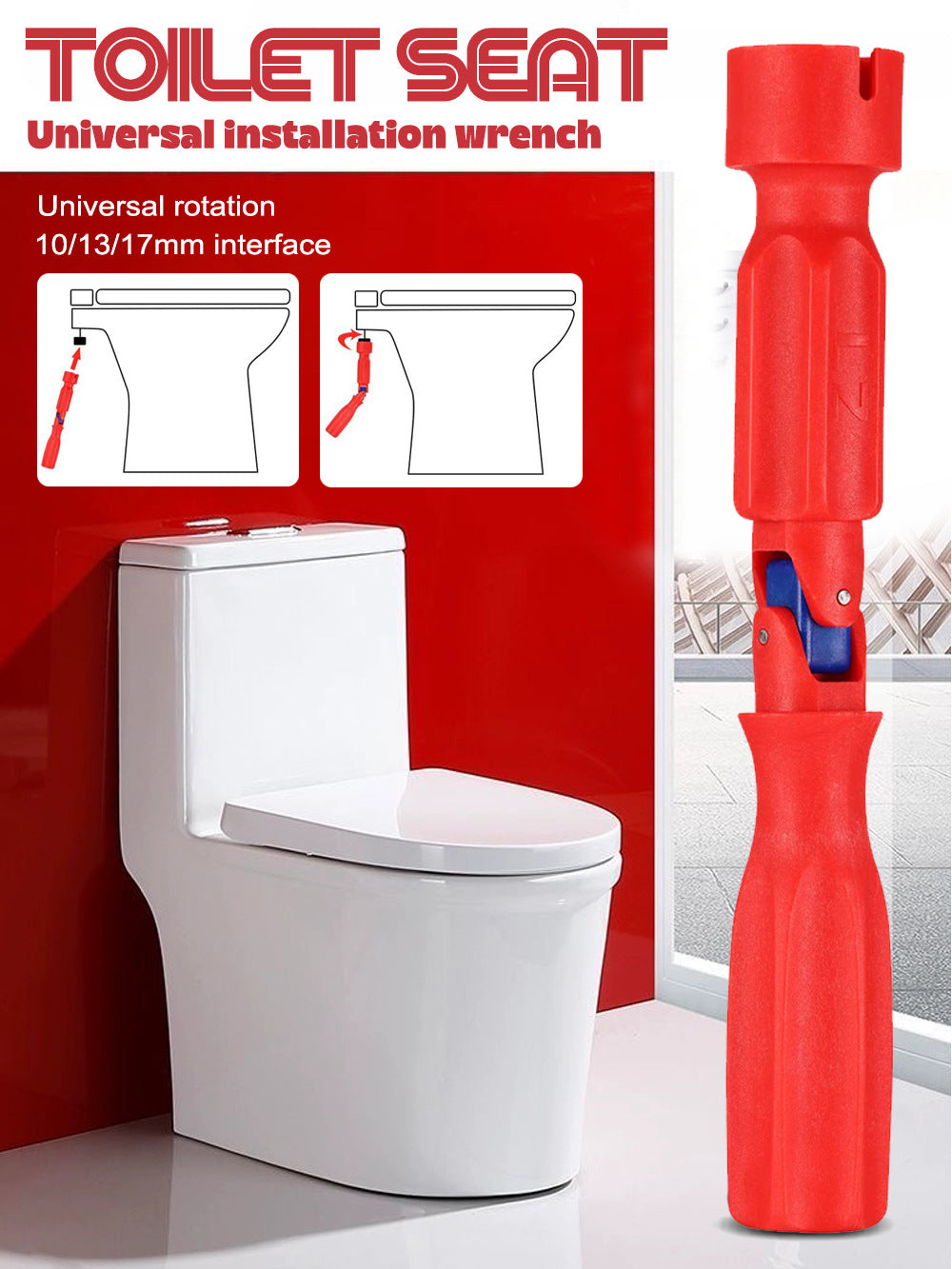 Multi-Functional Toilet Seat & Sink Wrench | Plumbing Installation Tool for Hard-to-Reach Nuts