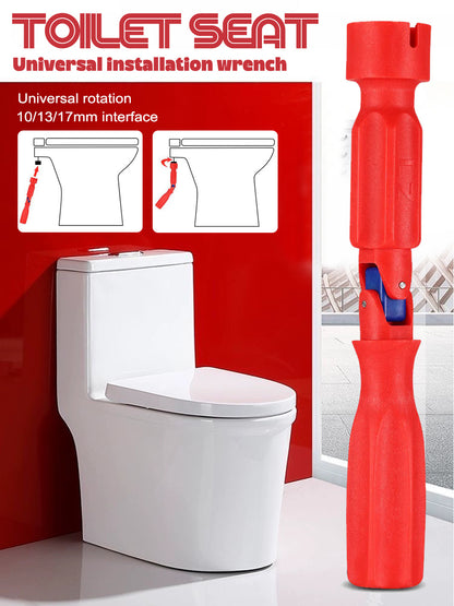 Multi-Functional Toilet Seat & Sink Wrench | Plumbing Installation Tool for Hard-to-Reach Nuts