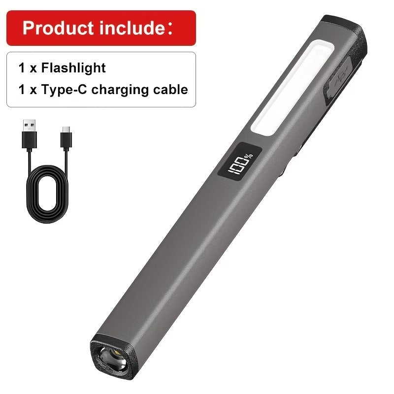 6-in-1 Magnetic EDC Penlight | Rechargeable Inspection & Auto Work Light with LED Display