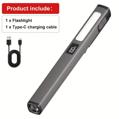 6-in-1 Magnetic EDC Penlight | Rechargeable Inspection & Auto Work Light with LED Display