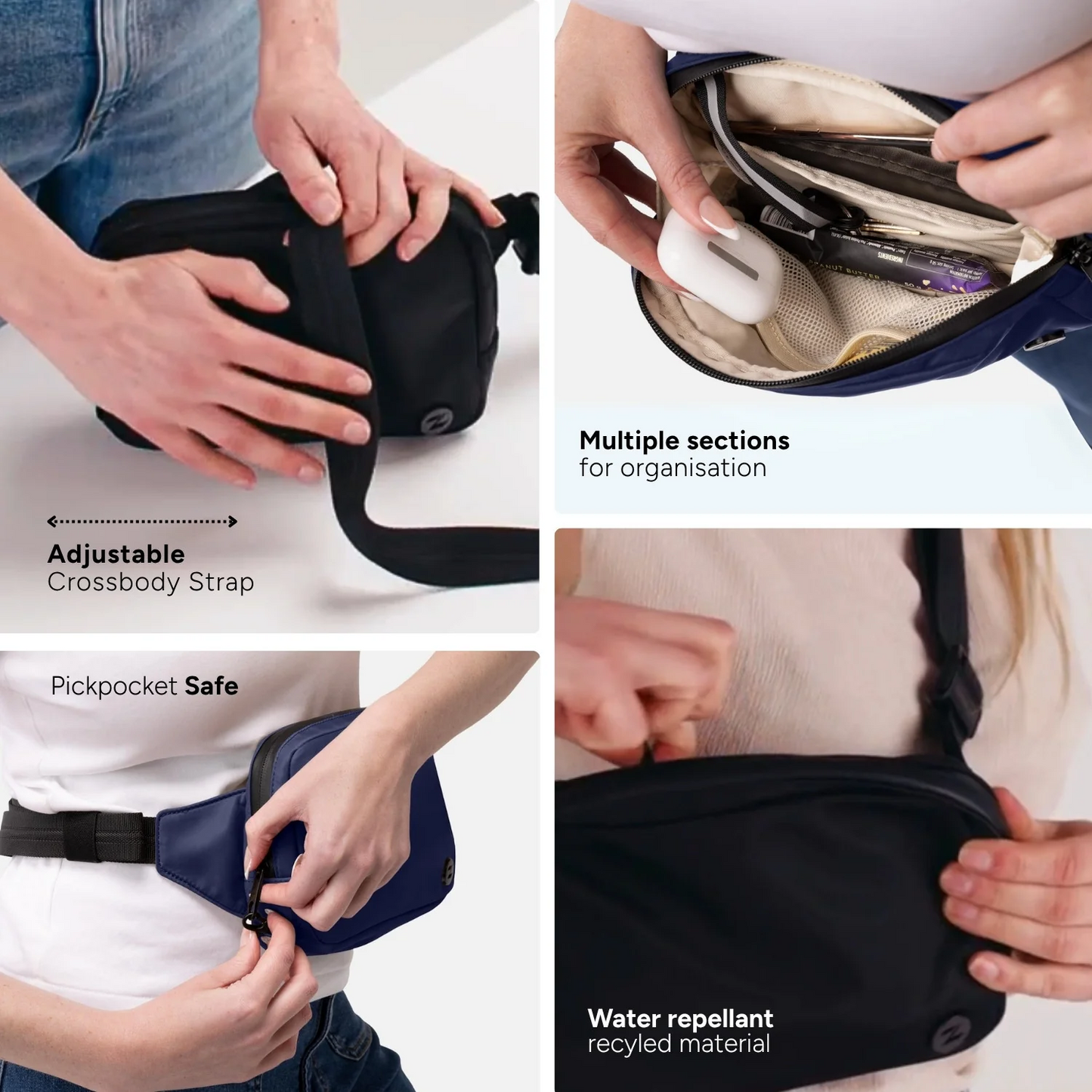Anti-theft shoulder crossbody bag  workwear style