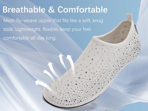 ✨ Sparkle Barefoot Water Shoes for Women | Quick-Dry, Lightweight Aqua Socks for Beach, Swim, Surf & Yoga