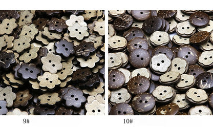 Vintage Distressed Coconut Shell Buttons — For Sweaters, Cardigans & DIY Crafts