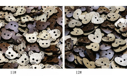 Vintage Distressed Coconut Shell Buttons — For Sweaters, Cardigans & DIY Crafts