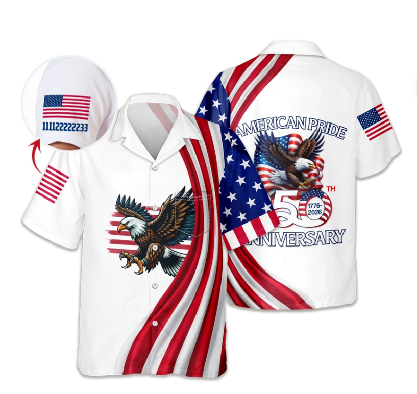 Custom Name American Pride Patriotic 250th Anniversary Eagle Hawaii Shirt