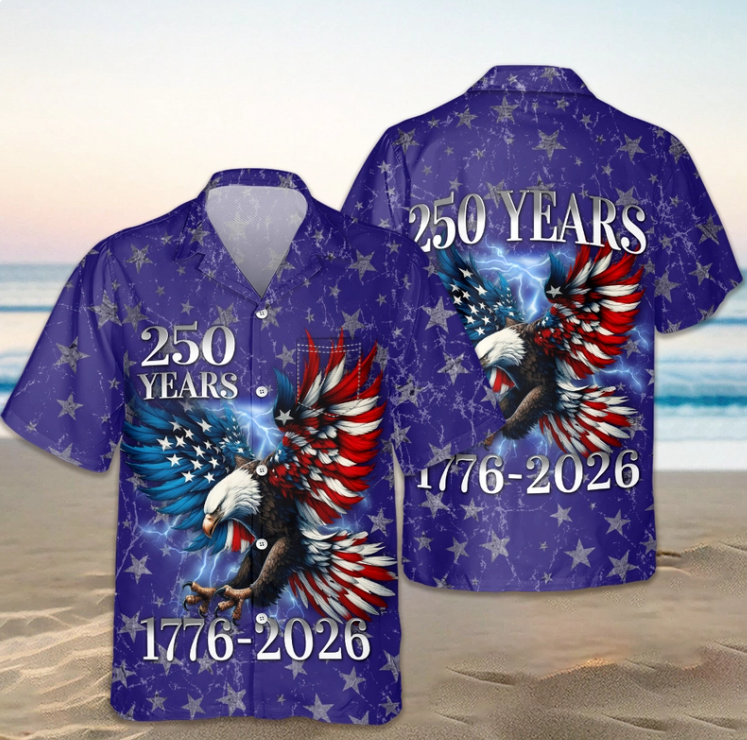 Personalized 250th Anniversary Eagle Patriotic American Hawaiian Shirts