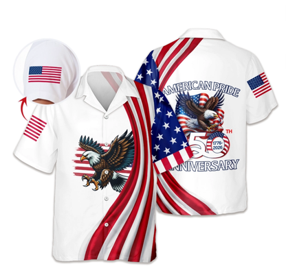 Custom Name American Pride Patriotic 250th Anniversary Eagle Hawaii Shirt