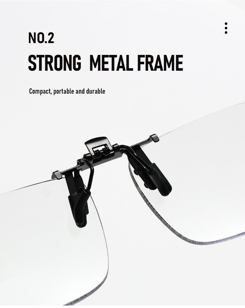 Photochromic Progressive Multifocal Clip-On Reading Glasses | Anti-Blue Light & Flip-Up Lenses