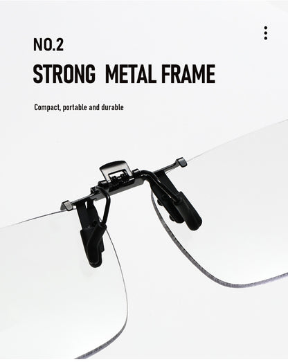 Photochromic Progressive Multifocal Clip-On Reading Glasses | Anti-Blue Light & Flip-Up Lenses