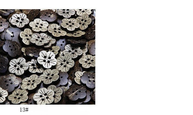 Vintage Distressed Coconut Shell Buttons — For Sweaters, Cardigans & DIY Crafts