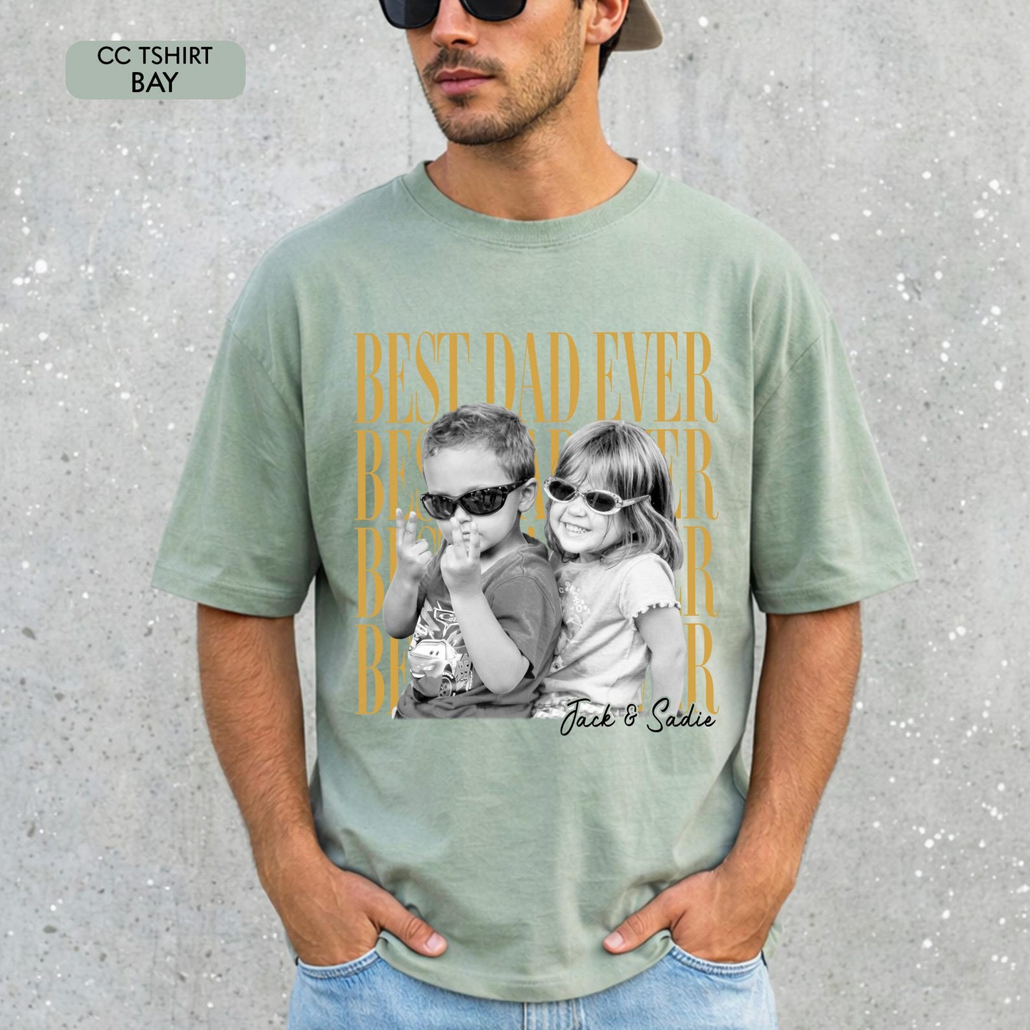 Custom Dad Vintage Photo Shirt: Personalized Fathers Day Shirt With Kids Photo, Funny Dad Shirt, Best Dad Ever Shirt, New Dad Gift