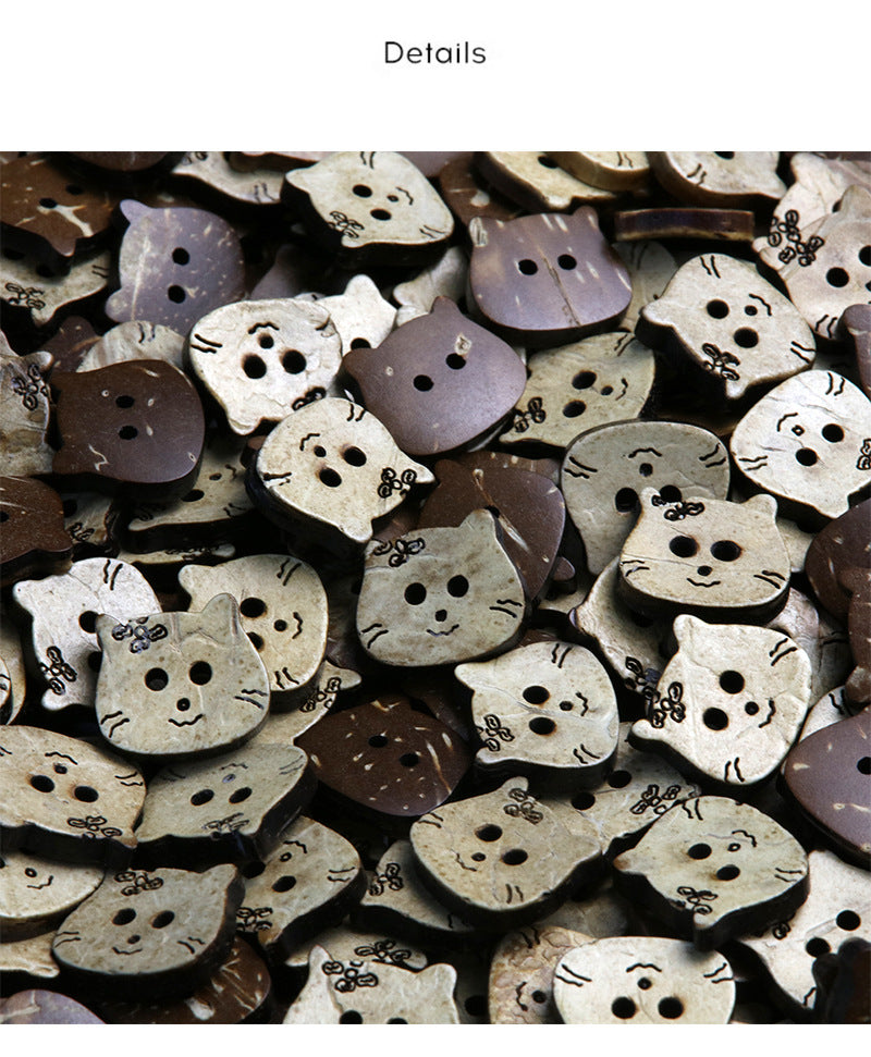 Vintage Distressed Coconut Shell Buttons — For Sweaters, Cardigans & DIY Crafts