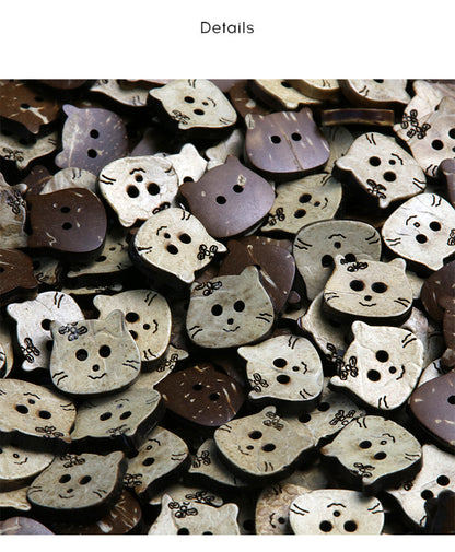Vintage Distressed Coconut Shell Buttons — For Sweaters, Cardigans & DIY Crafts