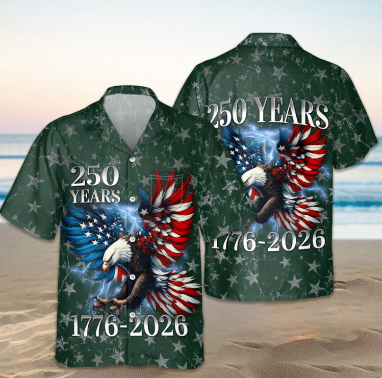 Personalized 250th Anniversary Eagle Patriotic American Hawaiian Shirts