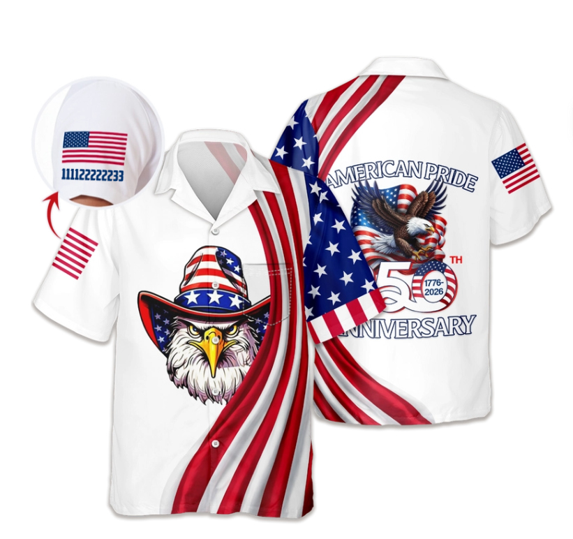 Custom Name American Pride Patriotic 250th Anniversary Eagle Hawaii Shirt