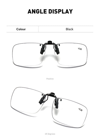 Photochromic Progressive Multifocal Clip-On Reading Glasses | Anti-Blue Light & Flip-Up Lenses