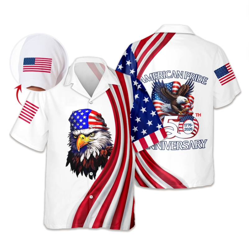 Custom Name American Pride Patriotic 250th Anniversary Eagle Hawaii Shirt