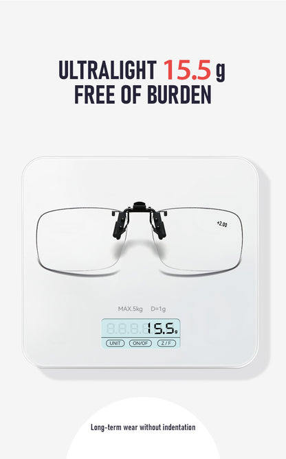 Photochromic Progressive Multifocal Clip-On Reading Glasses | Anti-Blue Light & Flip-Up Lenses