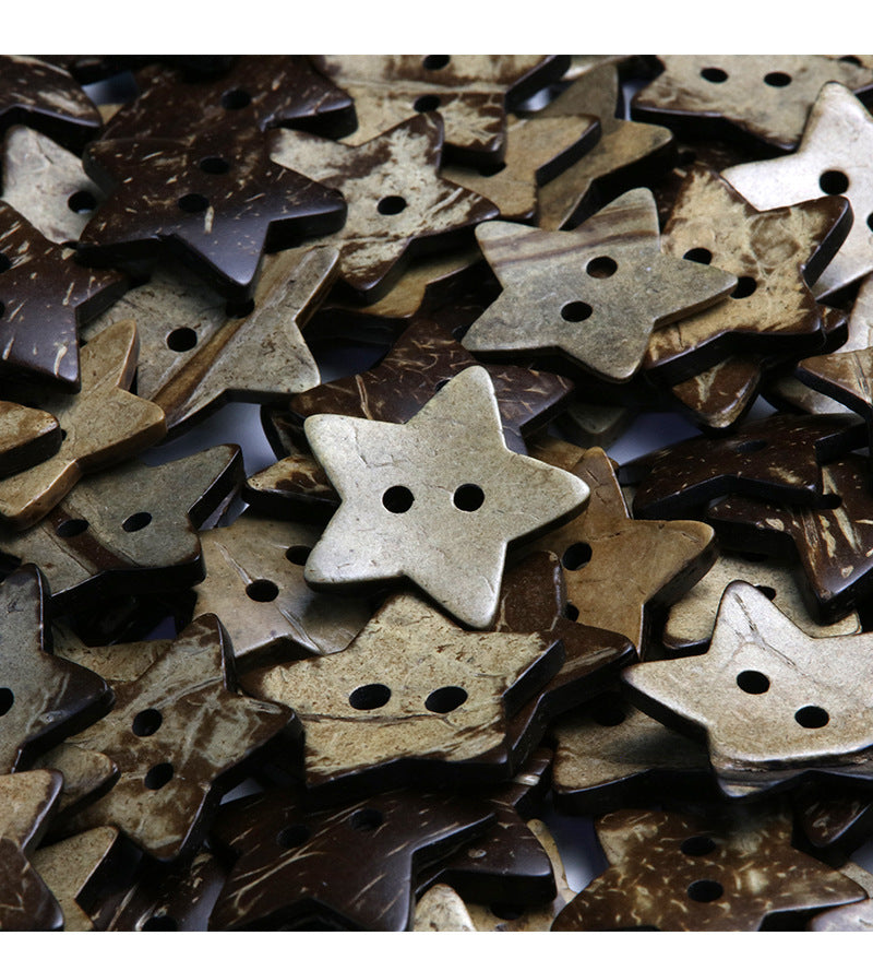 Vintage Distressed Coconut Shell Buttons — For Sweaters, Cardigans & DIY Crafts
