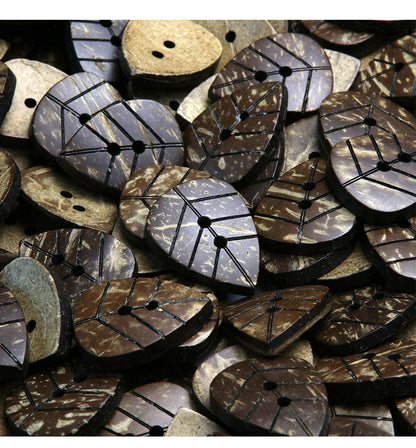 Vintage Distressed Coconut Shell Buttons — For Sweaters, Cardigans & DIY Crafts