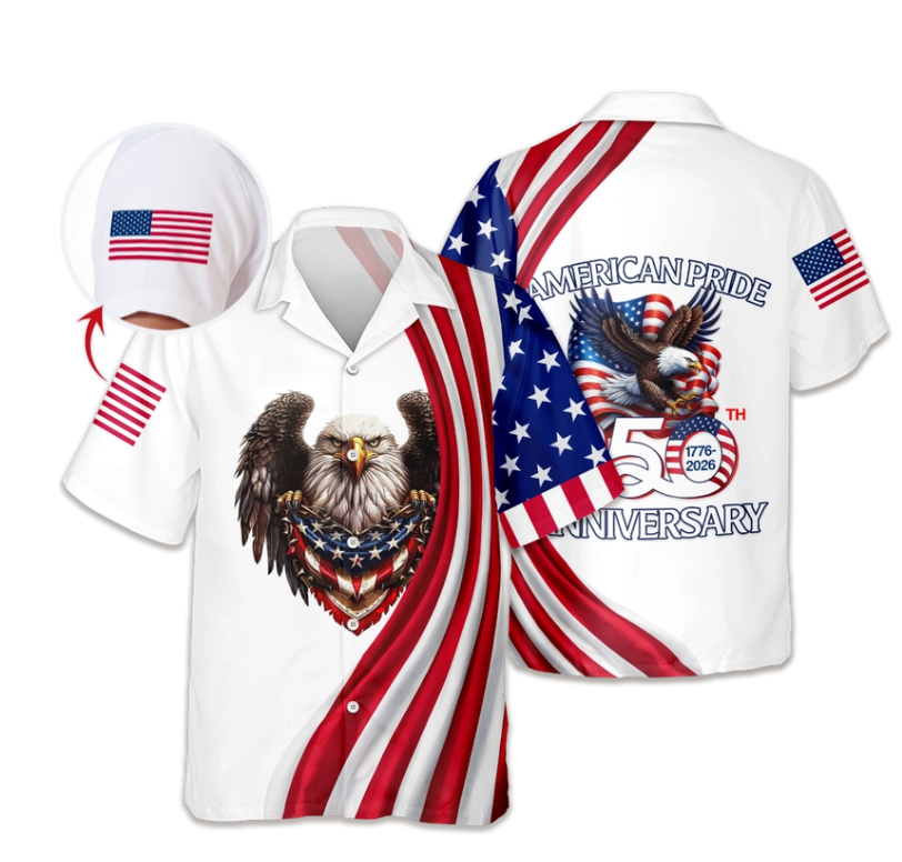 Custom Name American Pride Patriotic 250th Anniversary Eagle Hawaii Shirt