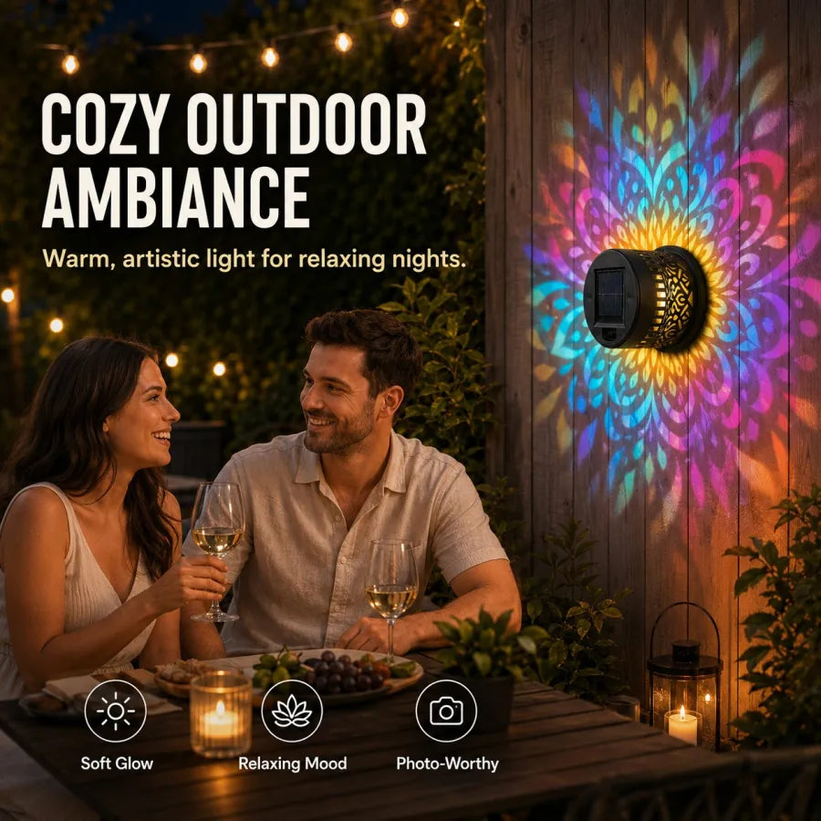 🔥Limited 50% OFF🔥Solar Mandala Projector Light Patio Ambient Decor