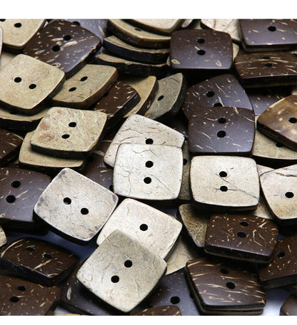 Vintage Distressed Coconut Shell Buttons — For Sweaters, Cardigans & DIY Crafts