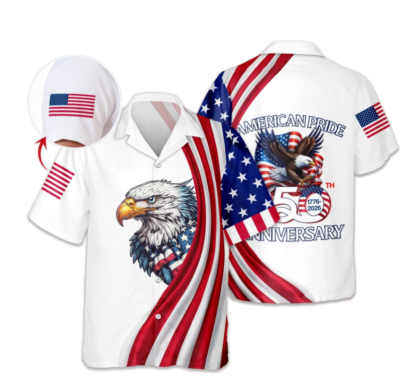 Custom Name American Pride Patriotic 250th Anniversary Eagle Hawaii Shirt