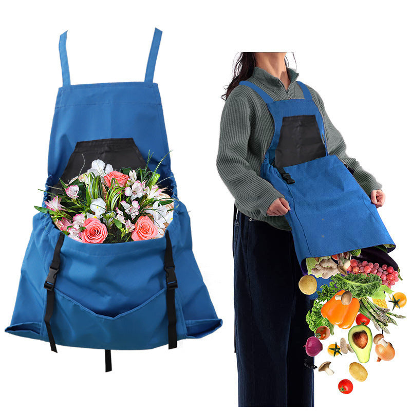 Premium Heavy-Duty Harvesting Apron | Hands-Free Gardening & Foraging Bag with Quick-Release Bottom