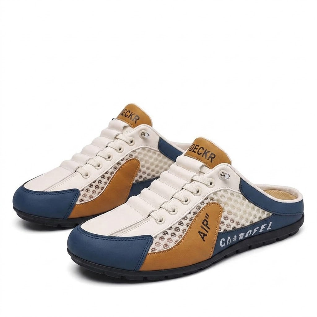 Men's Mesh Breathable Half Slippers